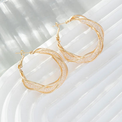 1 Pair Streetwear Circle Alloy Hoop Earrings