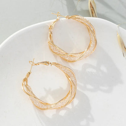 1 Pair Streetwear Circle Alloy Hoop Earrings