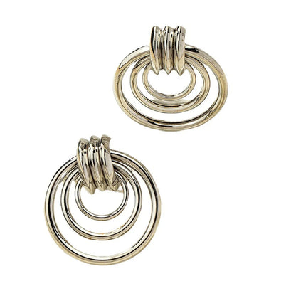 1 Pair Streetwear Circle Plating Hollow Out Metal Drop Earrings