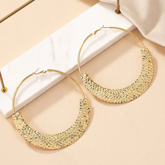 1 Pair Streetwear Circle Plating Iron Hoop Earrings