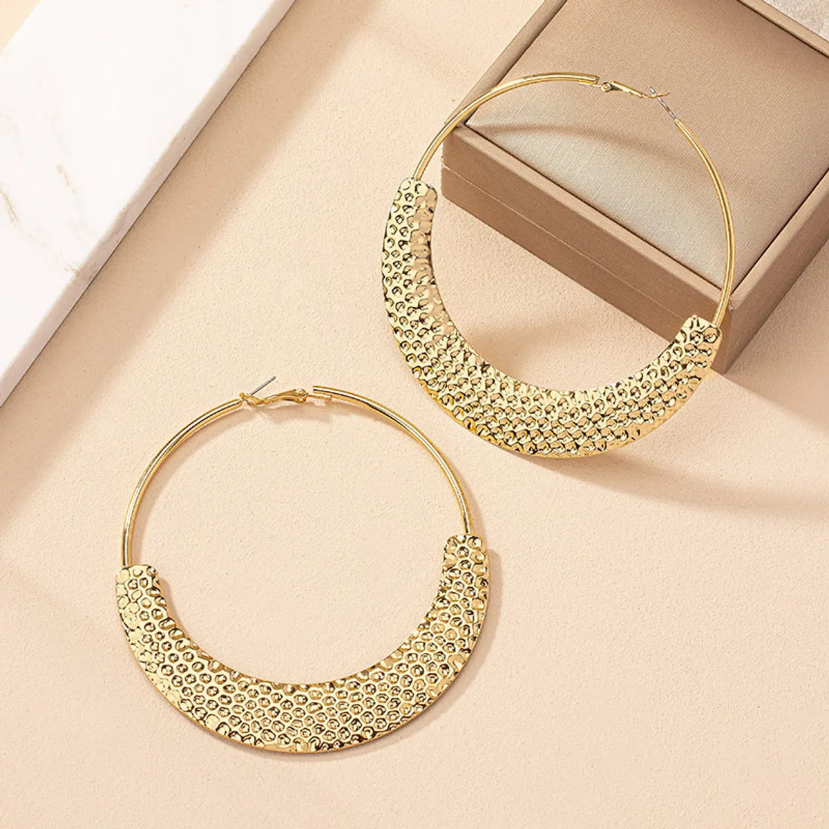 1 Pair Streetwear Circle Plating Iron Hoop Earrings