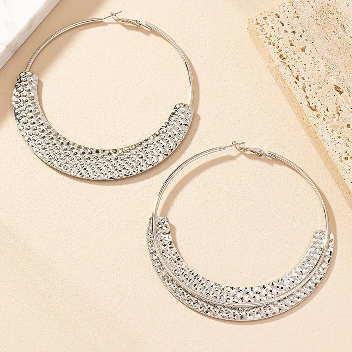 1 Pair Streetwear Circle Plating Iron Hoop Earrings