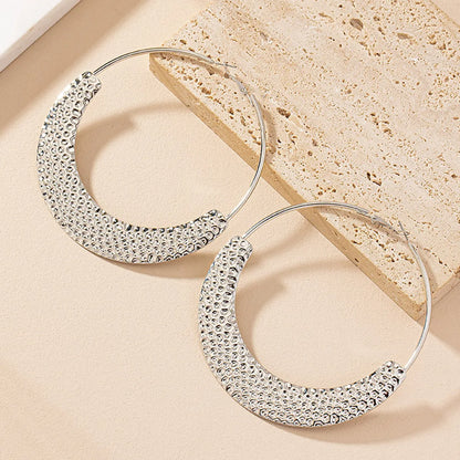 1 Pair Streetwear Circle Plating Iron Hoop Earrings