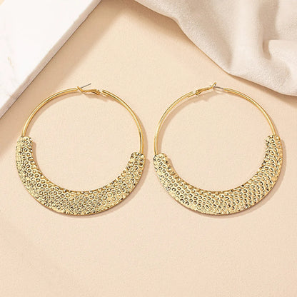 1 Pair Streetwear Circle Plating Iron Hoop Earrings