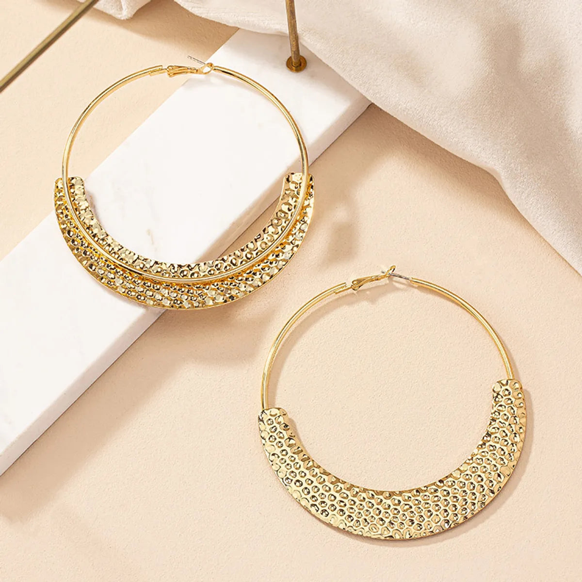 1 Pair Streetwear Circle Plating Iron Hoop Earrings