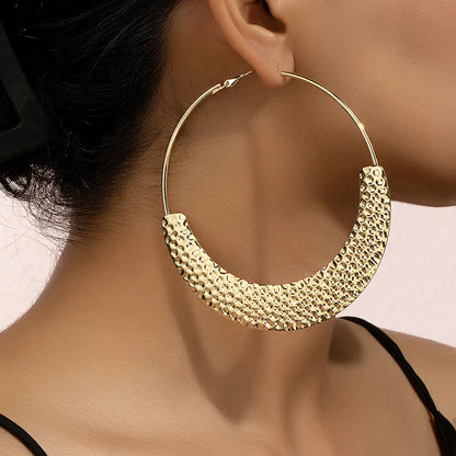 1 Pair Streetwear Circle Plating Iron Hoop Earrings