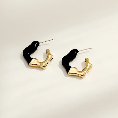 1 Pair Streetwear Color Block Alloy Copper Drop Earrings