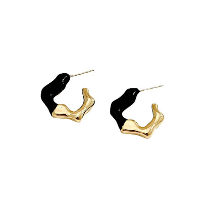 1 Pair Streetwear Color Block Alloy Copper Drop Earrings