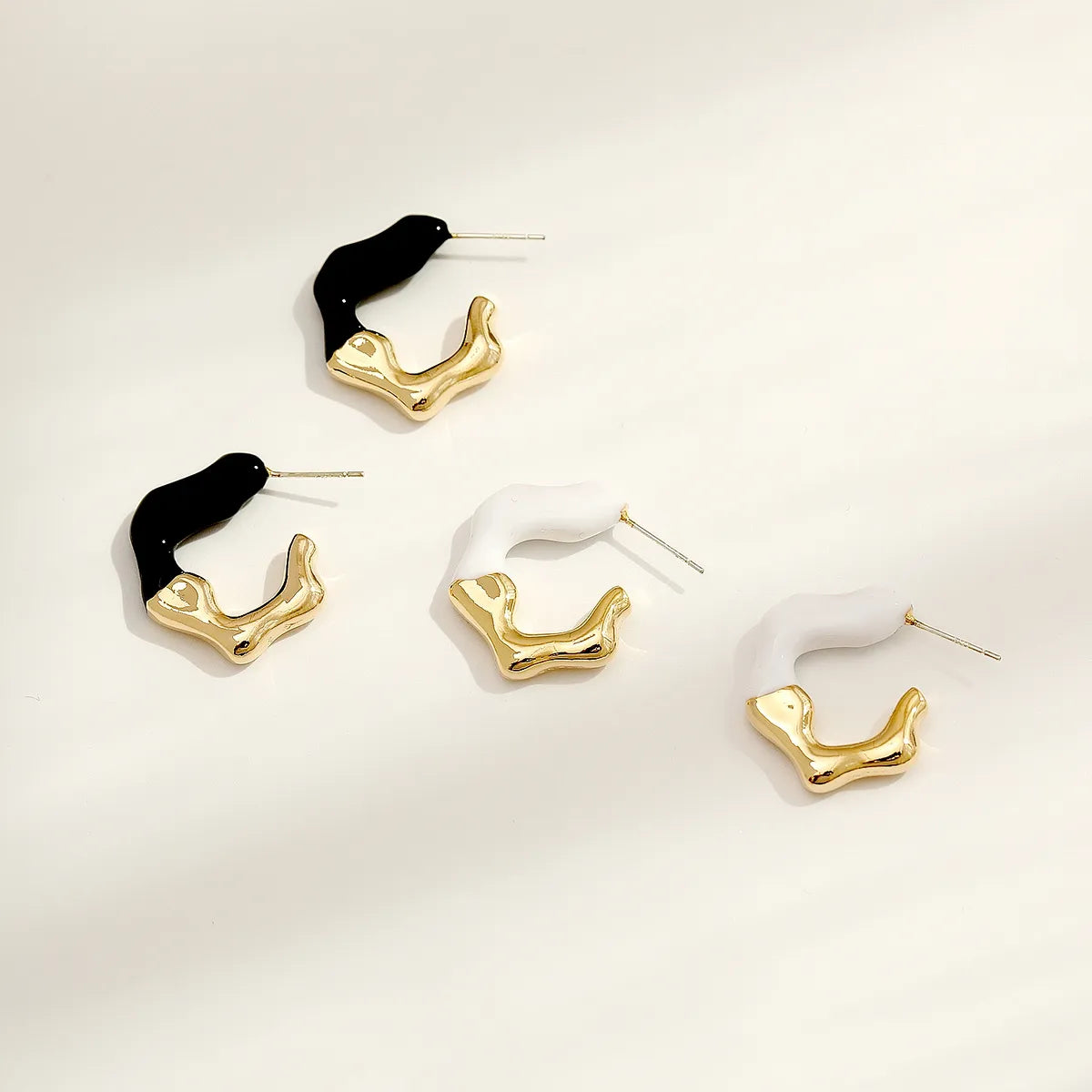 1 Pair Streetwear Color Block Alloy Copper Drop Earrings