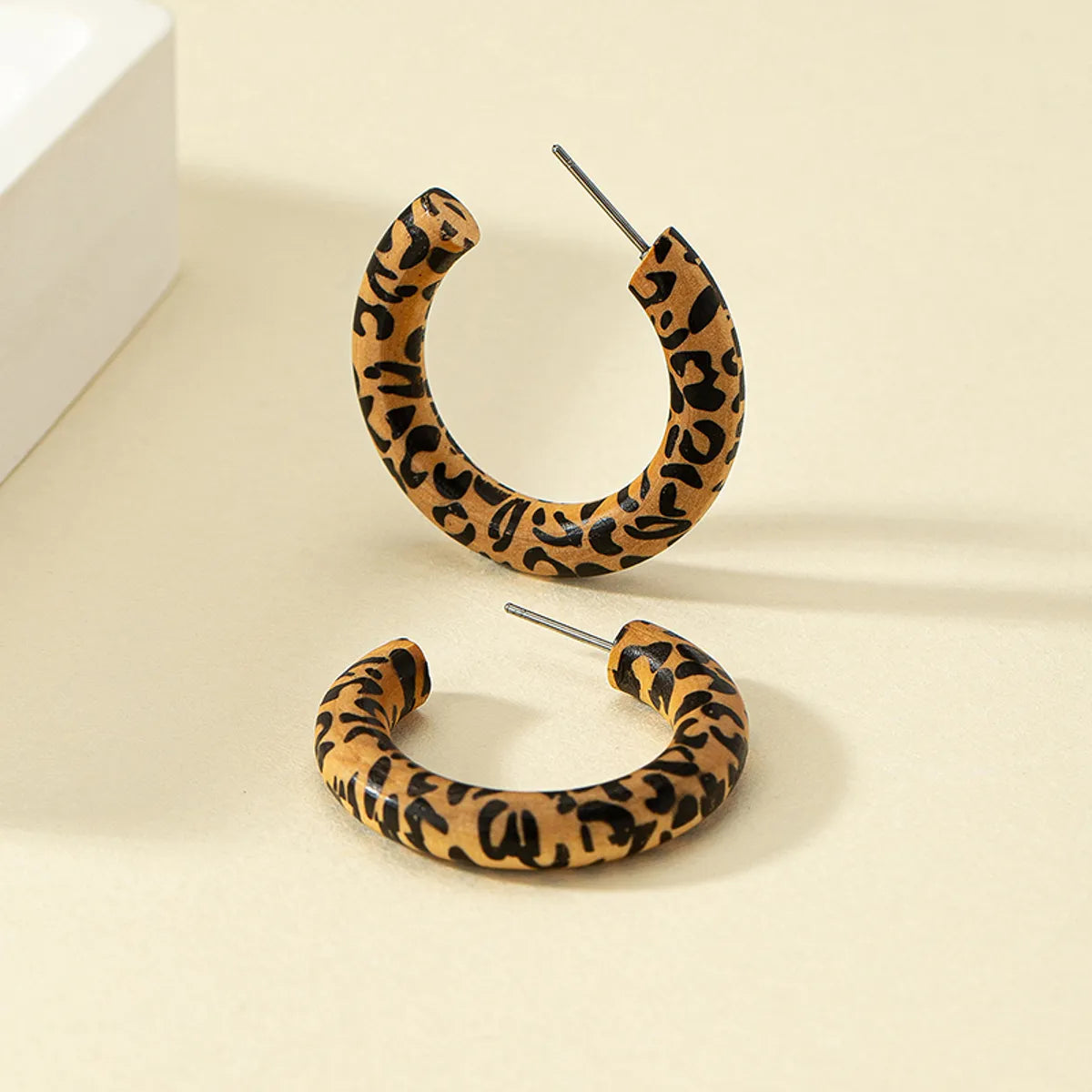 1 Pair Streetwear Commute Leopard Wood Earrings