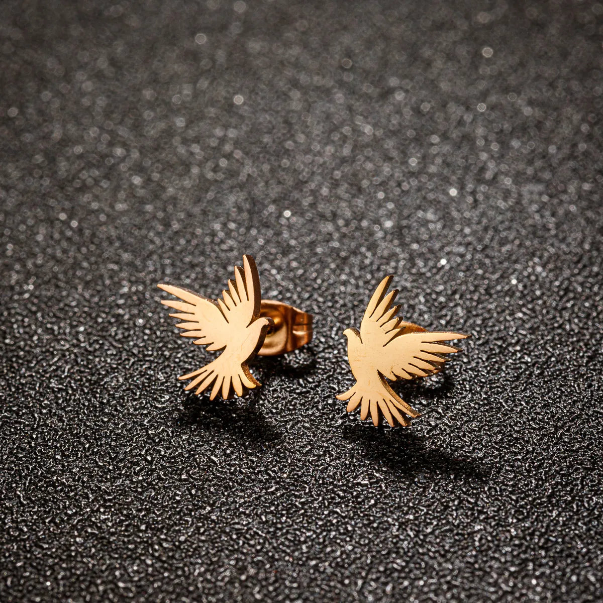 1 Pair Streetwear Eagle Plating 304 Stainless Steel 18K Gold Plated Ear Studs