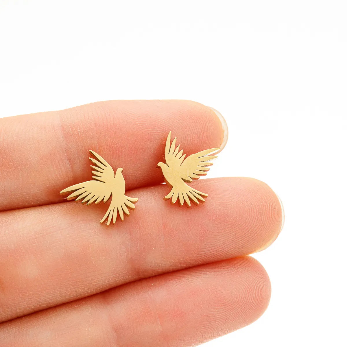 1 Pair Streetwear Eagle Plating 304 Stainless Steel 18K Gold Plated Ear Studs