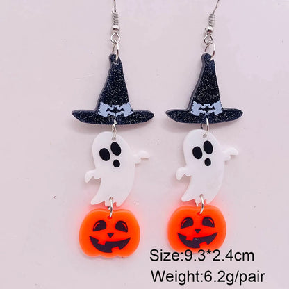 1 Pair Streetwear Halloween Pattern Arylic Drop Earrings