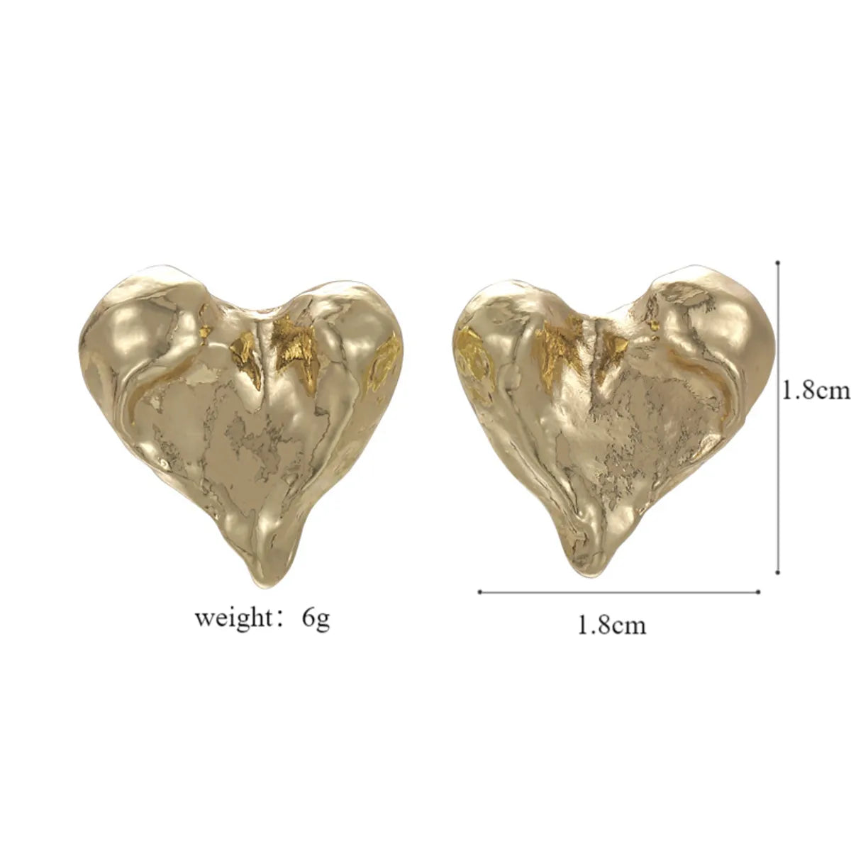 1 Pair Streetwear Heart Shape Alloy Ear Studs