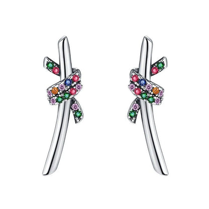 1 Pair Streetwear Irregular Plating Inlay Sterling Silver Zircon Ear Studs