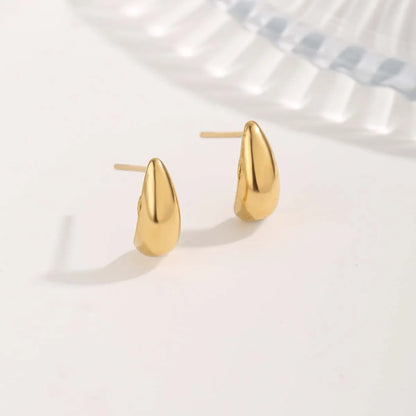 1 Pair Streetwear Irregular Square Water Droplets Plating 304 Stainless Steel 18K Gold Plated Ear Studs