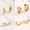 1 Pair Streetwear Irregular Square Water Droplets Plating 304 Stainless Steel 18K Gold Plated Ear Studs