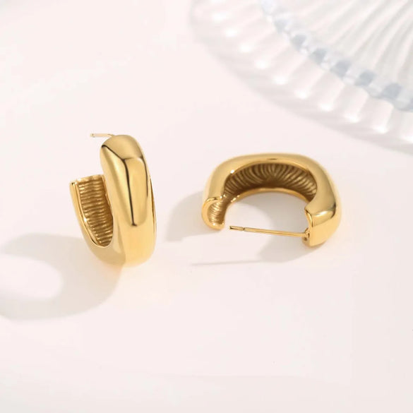 1 Pair Streetwear Irregular Square Water Droplets Plating 304 Stainless Steel 18K Gold Plated Ear Studs