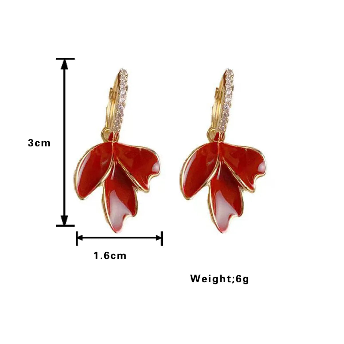 1 Pair Streetwear Leaves Plating Alloy Gold Plated Drop Earrings