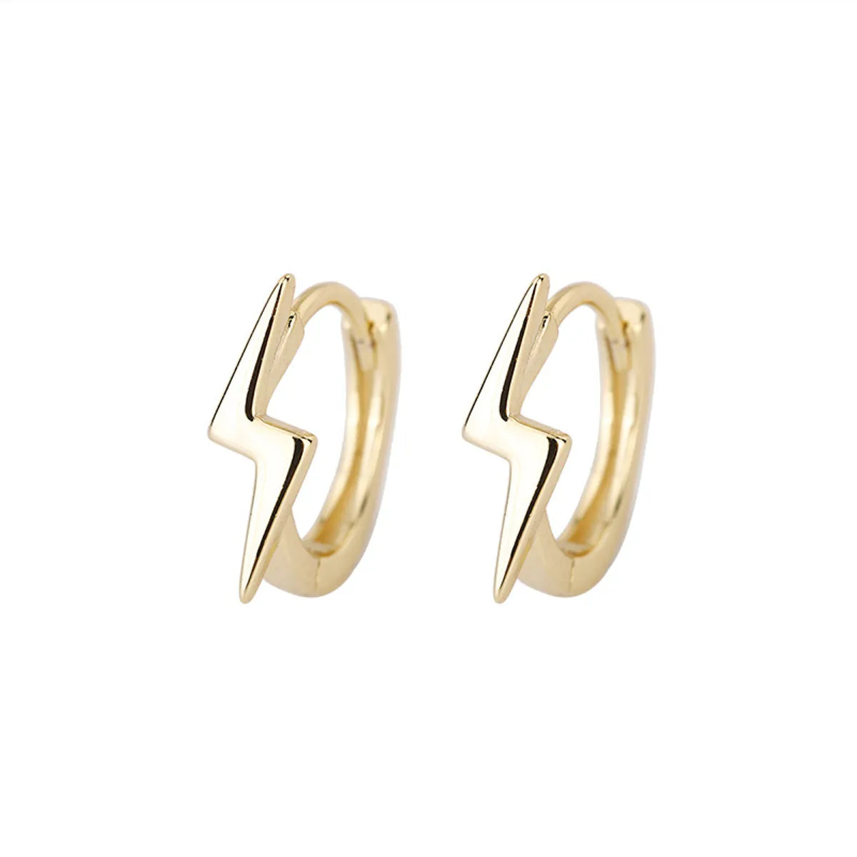 1 Pair Streetwear Lightning Plating Copper Hoop Earrings