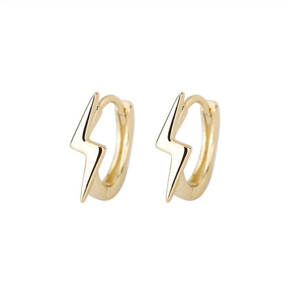 1 Pair Streetwear Lightning Plating Copper Hoop Earrings