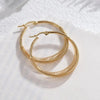 1 Pair Streetwear Oval Plating Stainless Steel Hoop Earrings