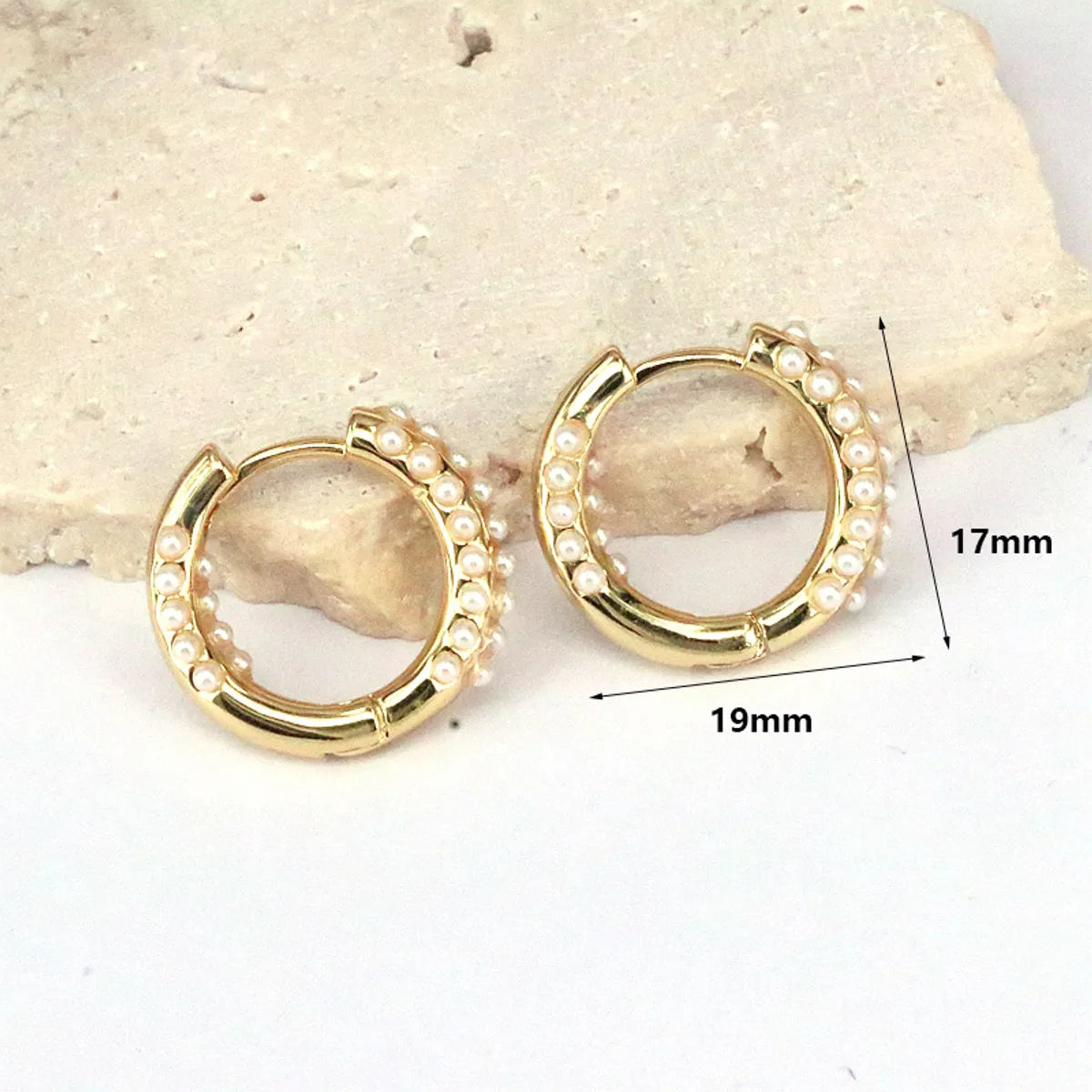 1 Pair Streetwear Round Heart Shape Plating Inlay Copper Artificial Pearls 18k Gold Plated Earrings