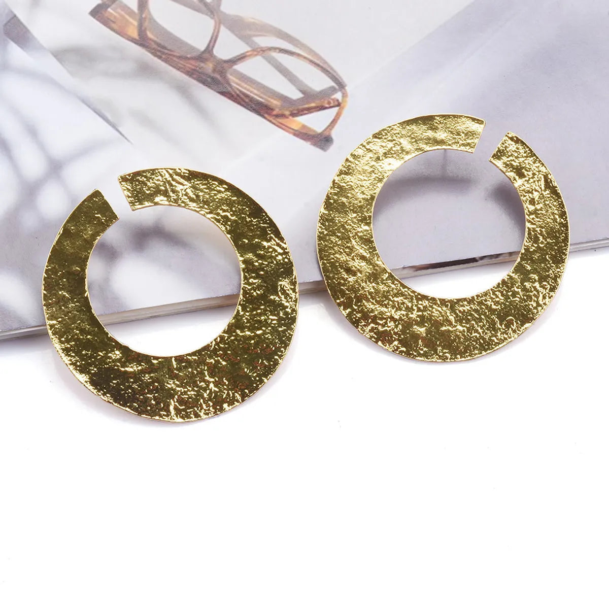 1 Pair Streetwear Round Plating Metal Ear Studs