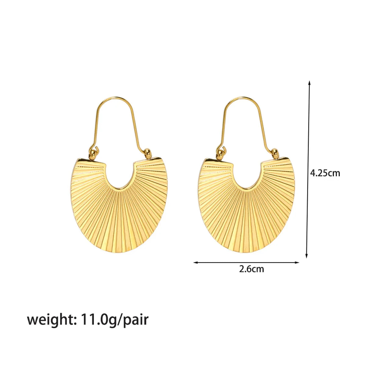 1 Pair Streetwear Sector Plating 304 Stainless Steel 18K Gold Plated Hoop Earrings