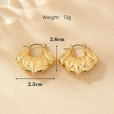 1 Pair Streetwear Solid Color Plating Ferroalloy 14k Gold Plated Earrings