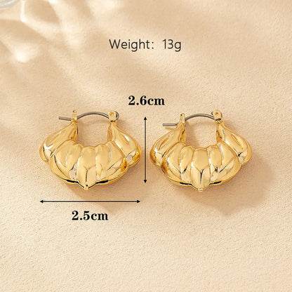 1 Pair Streetwear Solid Color Plating Ferroalloy 14k Gold Plated Earrings