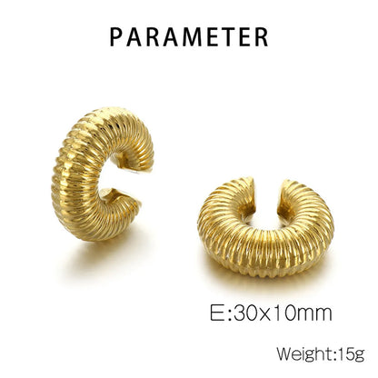 1 Pair Streetwear Solid Color Plating Stainless Steel Ear Cuffs