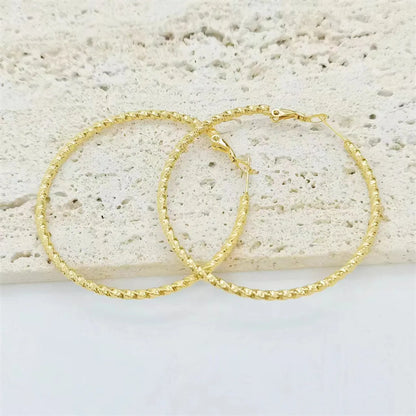 1 Pair Streetwear Solid Color Plating Titanium Steel Hoop Earrings