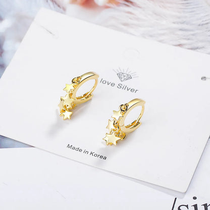 1 Pair Streetwear Star Copper Plating Drop Earrings