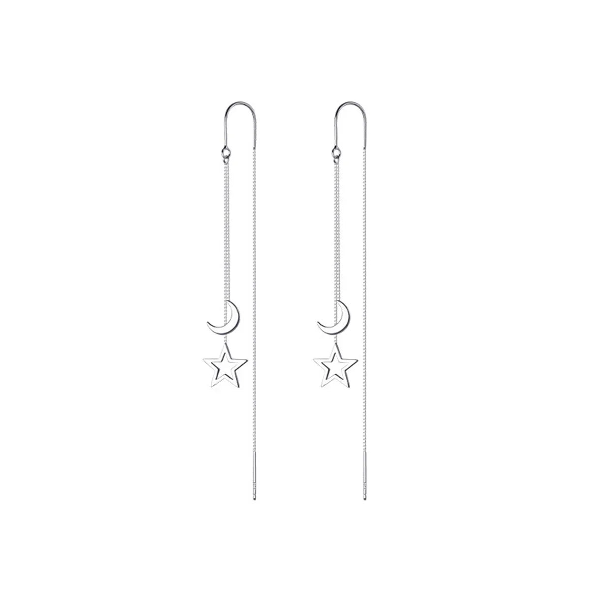 1 Pair Streetwear Star Moon Plating Metal Earrings