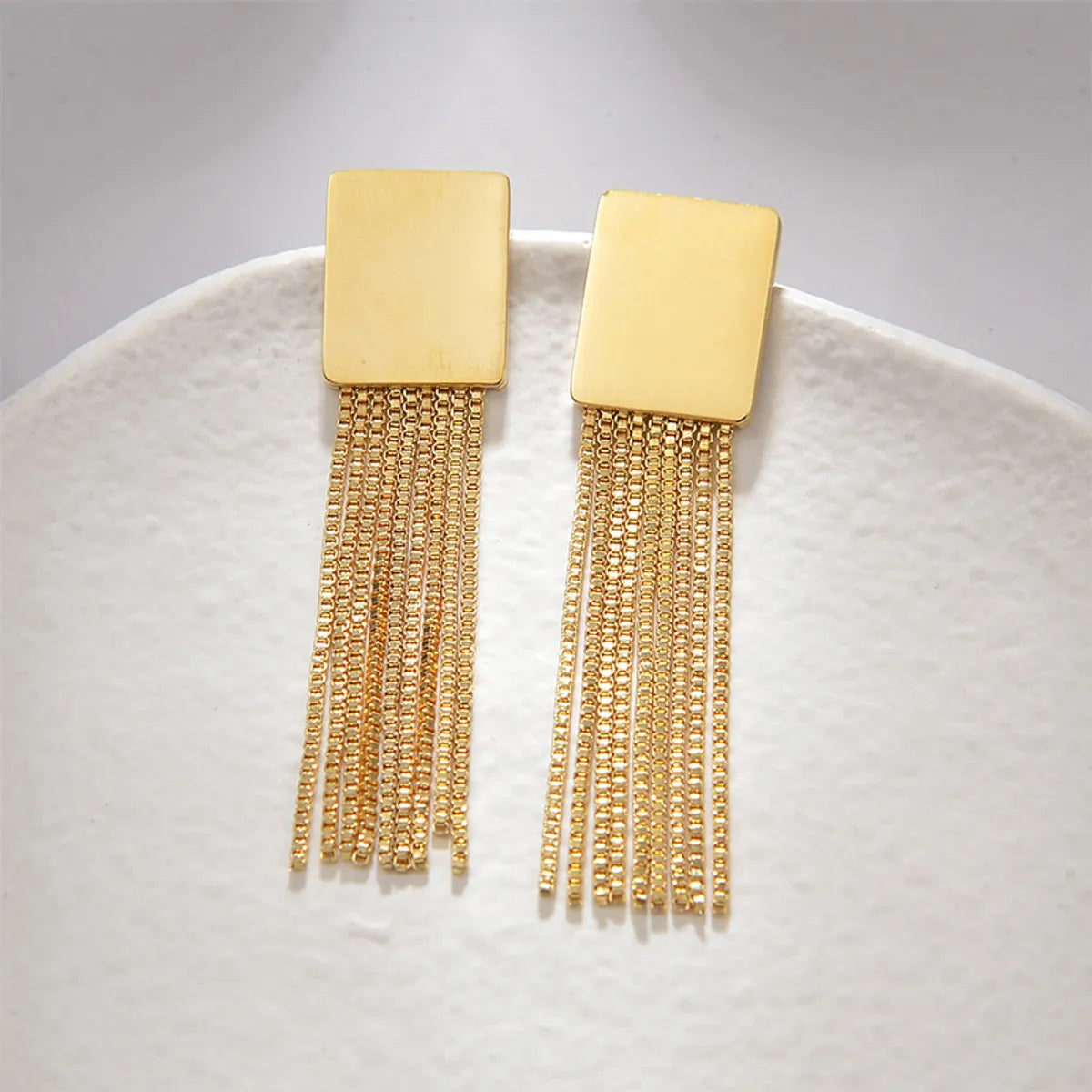 1 Pair Streetwear Tassel Plating Metal Stainless Steel 18k Gold Plated Drop Earrings