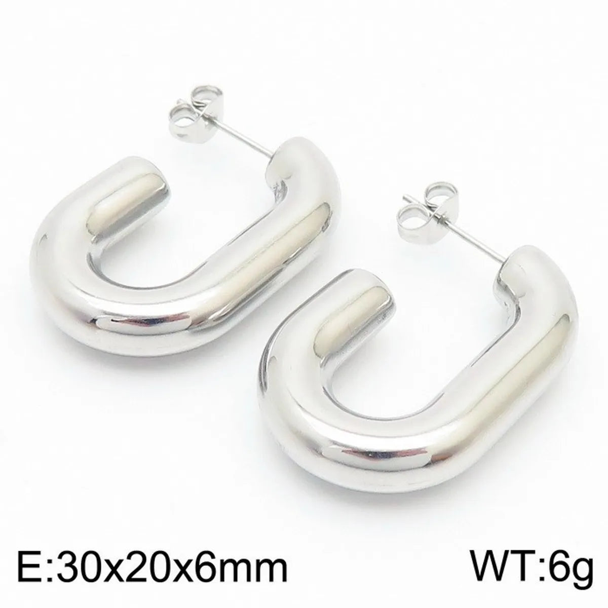 1 Pair Streetwear U Shape Plating Titanium Steel Hoop Earrings Drop Earrings