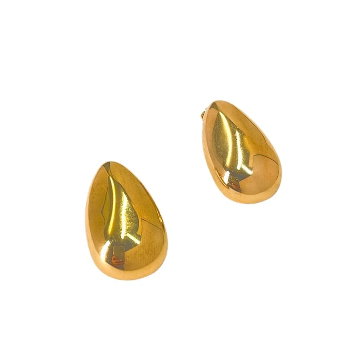 1 Pair Streetwear Water Droplets Flower 304 Stainless Steel 18K Gold Plated Ear Studs