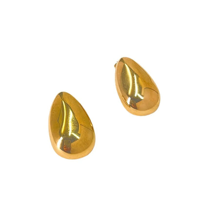 1 Pair Streetwear Water Droplets Flower 304 Stainless Steel 18K Gold Plated Ear Studs