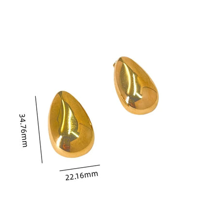 1 Pair Streetwear Water Droplets Flower 304 Stainless Steel 18K Gold Plated Ear Studs