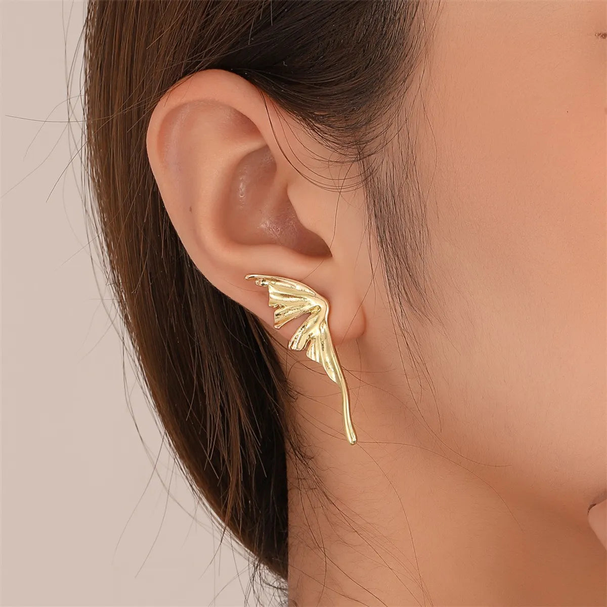 1 Pair Streetwear Wings Metal Alloy Ear Studs