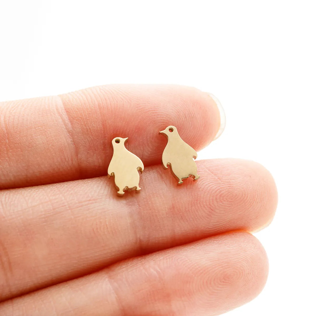 1 Pair Artistic Sweet Animal Polishing Plating Irregular 201 Stainless Steel 18K Gold Plated Ear Studs