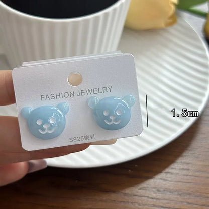 1 Pair Sweet Bear Resin Ear Studs