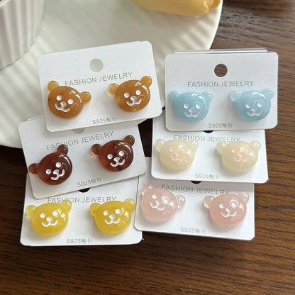 1 Pair Sweet Bear Resin Ear Studs