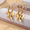 1 Pair Sweet Bow Knot 304 Stainless Steel 14K Gold Plated Drop Earrings