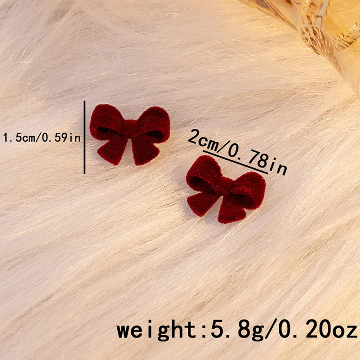 1 Pair Sweet Bow Knot Alloy Flocking Ear Studs