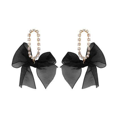 1 Pair Sweet Bow Knot Plating Alloy Drop Earrings