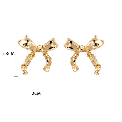 1 Pair Sweet Bow Knot Plating Alloy Ear Studs