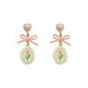 1 Pair Sweet Bow Knot Stoving Varnish Alloy Drop Earrings