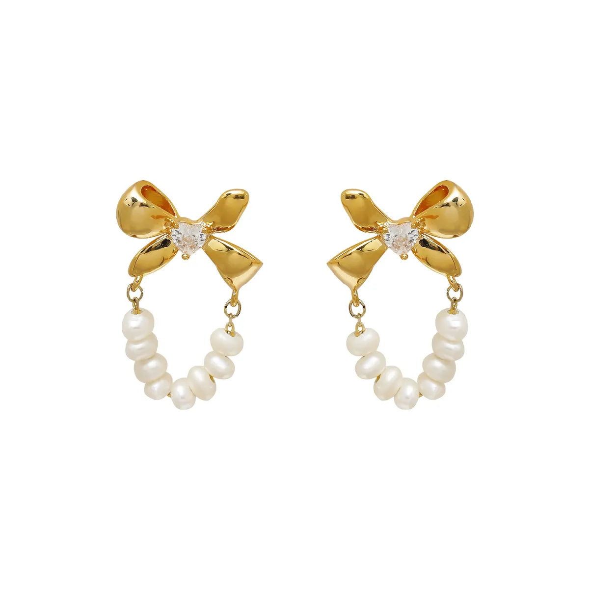 1 Pair Sweet British Style Flower Enamel Plating Inlay Imitation Pearl Copper Zircon 18K Gold Plated Ear Studs